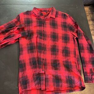 Red and Black Plaid Men's Shirt